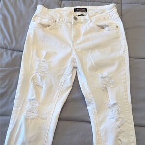 refuge White Distressed Skinny Jeans